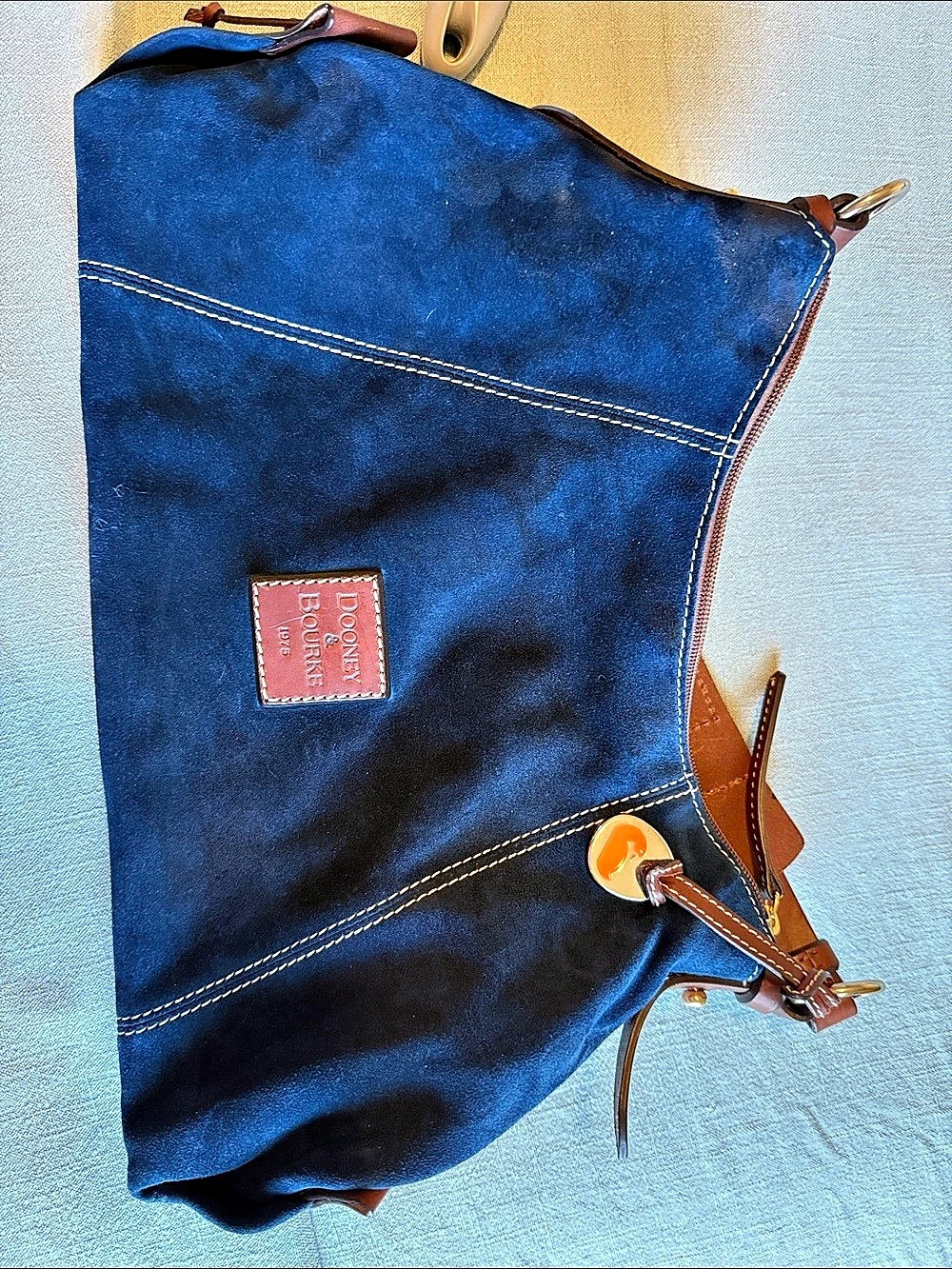 Dooney & Bourke Blue & Brown Hobo Bag
